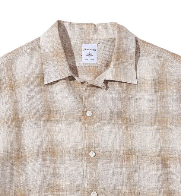 SHIPS「Southwick: Gate Label リネン オンブレチェック ショートスリーブ シャツ」|シャツ・ブラウス|