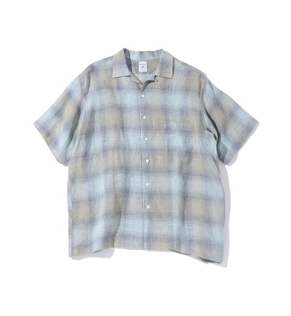 SHIPS「Southwick: Gate Label リネン オンブレチェック ショートスリーブ シャツ」|シャツ・ブラウス|
