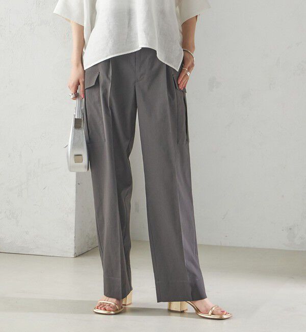 SHIPS for women「〈洗濯機可能〉ポリエステル 麻 カーゴ パンツ」|その他|