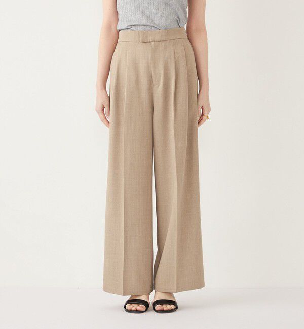 SHIPS Colors 「SHIPS Colors:〈手洗い可能〉 メランジ タック ワイドパンツ」|その他|