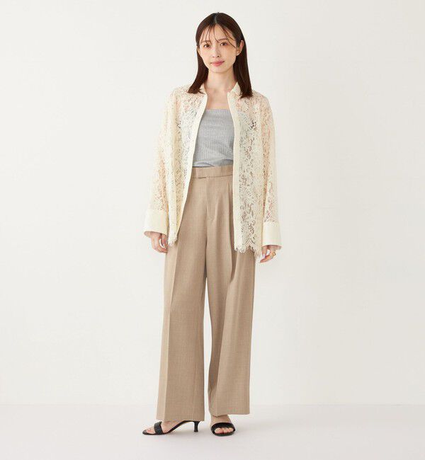 SHIPS Colors 「SHIPS Colors:〈手洗い可能〉 メランジ タック ワイドパンツ」|その他|