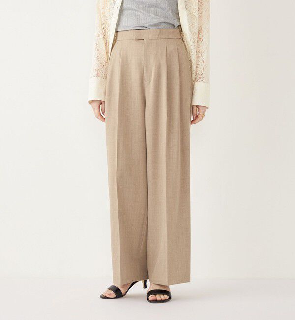 SHIPS Colors 「SHIPS Colors:〈手洗い可能〉 メランジ タック ワイドパンツ」|その他|