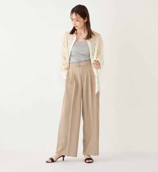 SHIPS Colors 「SHIPS Colors:〈手洗い可能〉 メランジ タック ワイドパンツ」|その他|