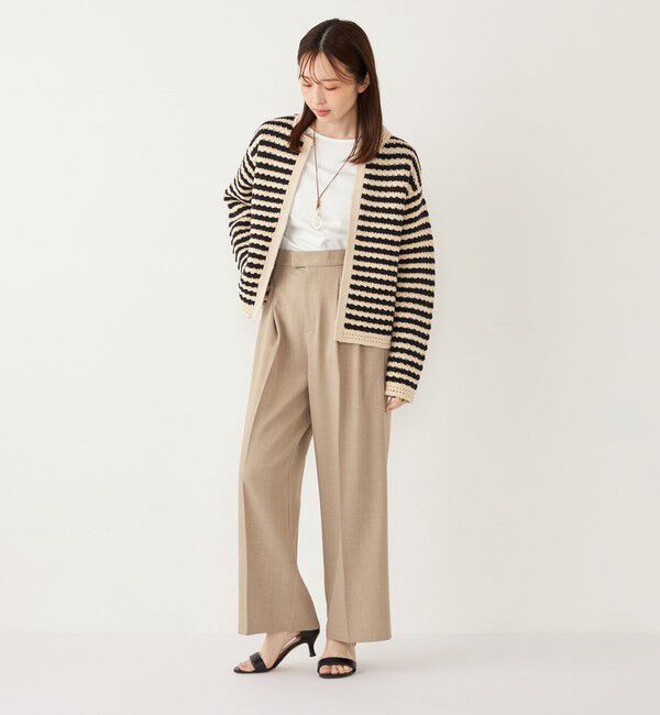 SHIPS Colors 「SHIPS Colors:〈手洗い可能〉 メランジ タック ワイドパンツ」|その他|