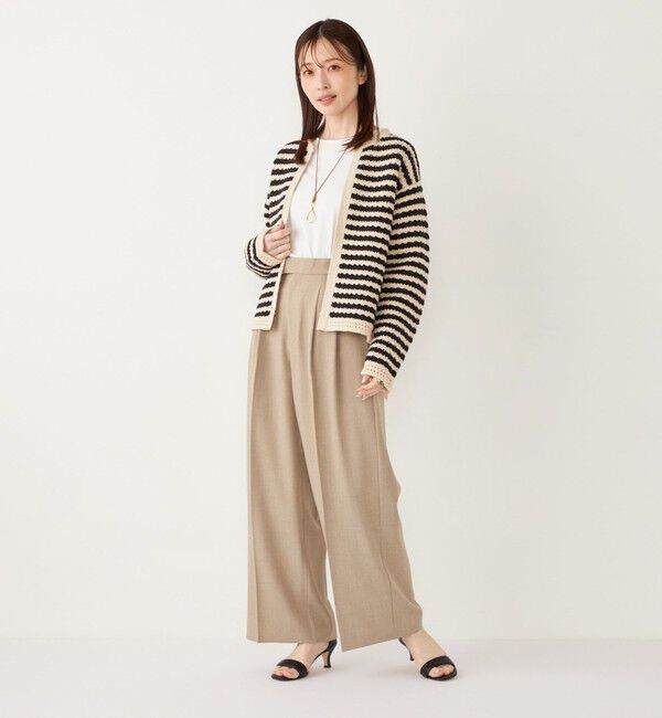 SHIPS Colors 「SHIPS Colors:〈手洗い可能〉 メランジ タック ワイドパンツ」|その他|