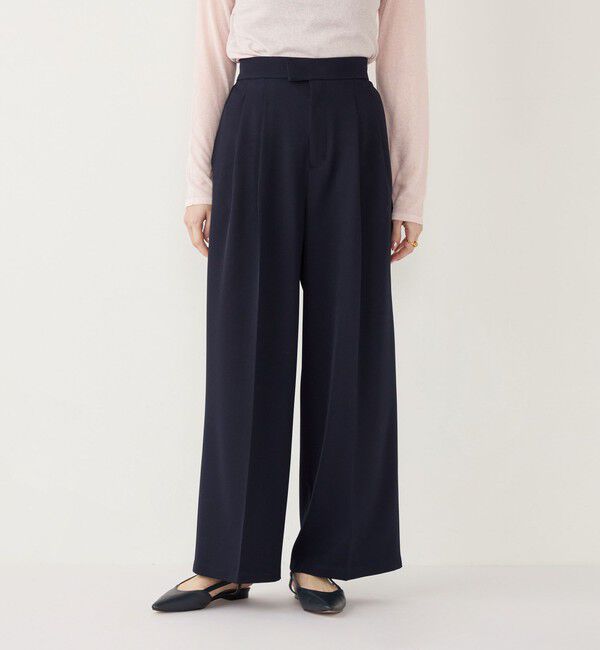 SHIPS Colors 「SHIPS Colors:〈手洗い可能〉 メランジ タック ワイドパンツ」|その他|