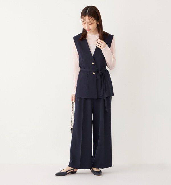 SHIPS Colors 「SHIPS Colors:〈手洗い可能〉 メランジ タック ワイドパンツ」|その他|