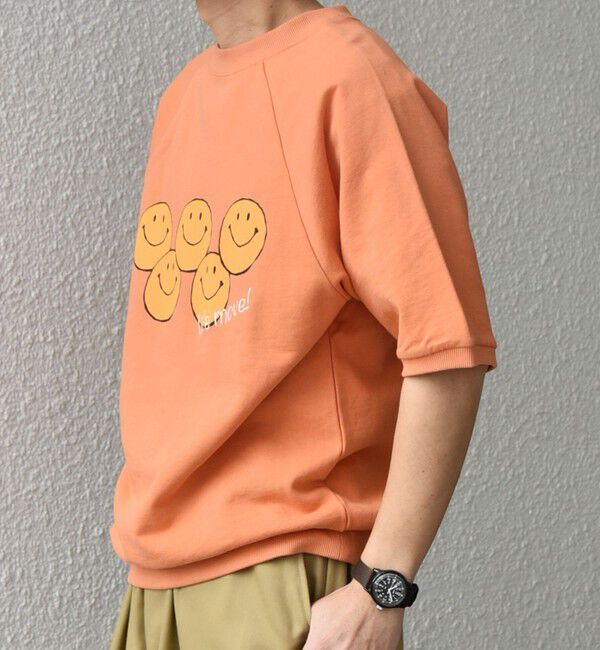 SHIPS any「【SHIPS any別注】athletic wear MASON: スマイルマーク/刺繍 スウェット Tシャツ◇」|Tシャツ・カットソー|