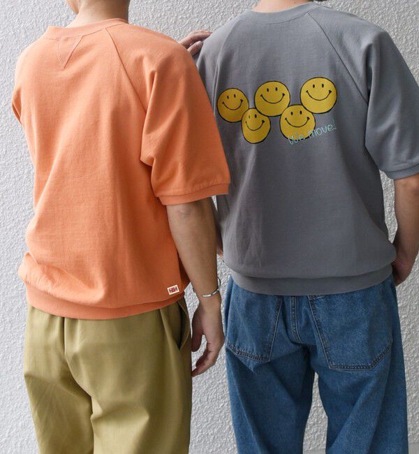 SHIPS any「【SHIPS any別注】athletic wear MASON: スマイルマーク/刺繍 スウェット Tシャツ◇」|Tシャツ・カットソー|