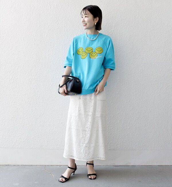 SHIPS any「【SHIPS any別注】athletic wear MASON: スマイルマーク/刺繍 スウェット Tシャツ◇」|Tシャツ・カットソー|