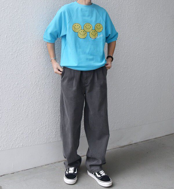 SHIPS any「【SHIPS any別注】athletic wear MASON: スマイルマーク/刺繍 スウェット Tシャツ◇」|Tシャツ・カットソー|