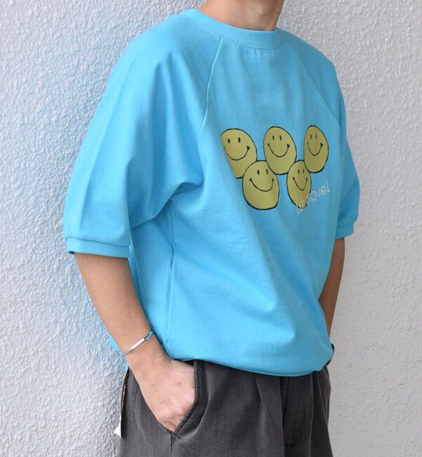 SHIPS any「【SHIPS any別注】athletic wear MASON: スマイルマーク/刺繍 スウェット Tシャツ◇」|Tシャツ・カットソー|