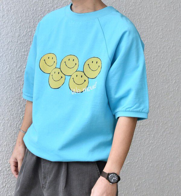 SHIPS any「【SHIPS any別注】athletic wear MASON: スマイルマーク/刺繍 スウェット Tシャツ◇」|Tシャツ・カットソー|