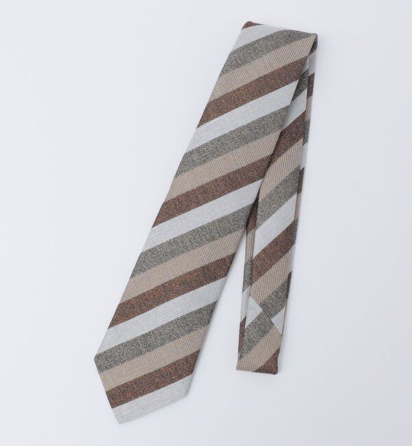 SHIPS「Errico Formicola: メランジ ストライプ ネクタイ」|ネクタイ・蝶ネクタイ|ブラウン