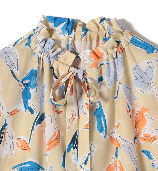 SHIPS for women「IPEKER 花柄 フリル ネック リボン 半袖 ブラウス」|シャツ・ブラウス|