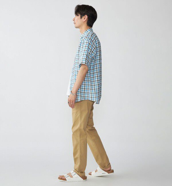 SHIPS「SHIPS: レイモンド レギュラーカラー リネン チェック ショートスリーブ シャツ」|シャツ・ブラウス|