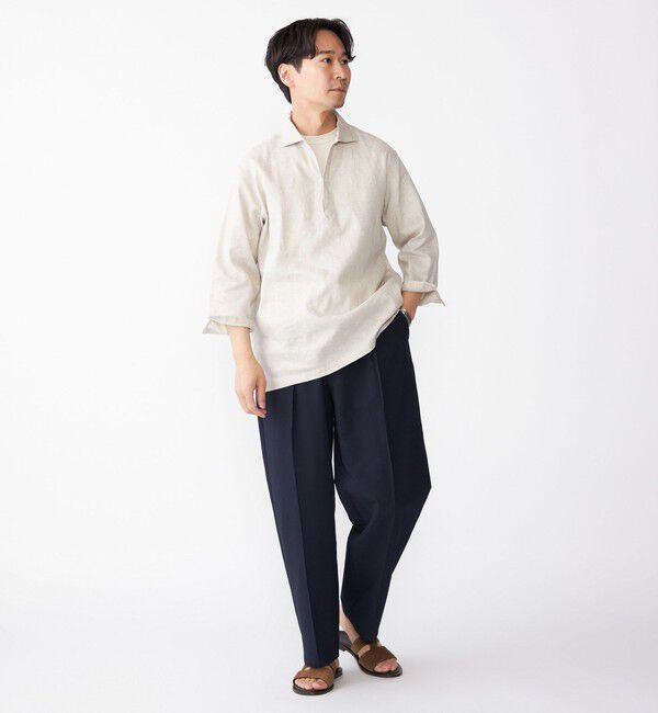 SHIPS「SHIPS: フレックスリネン 7スリーブ カプリ シャツ」|シャツ・ブラウス|