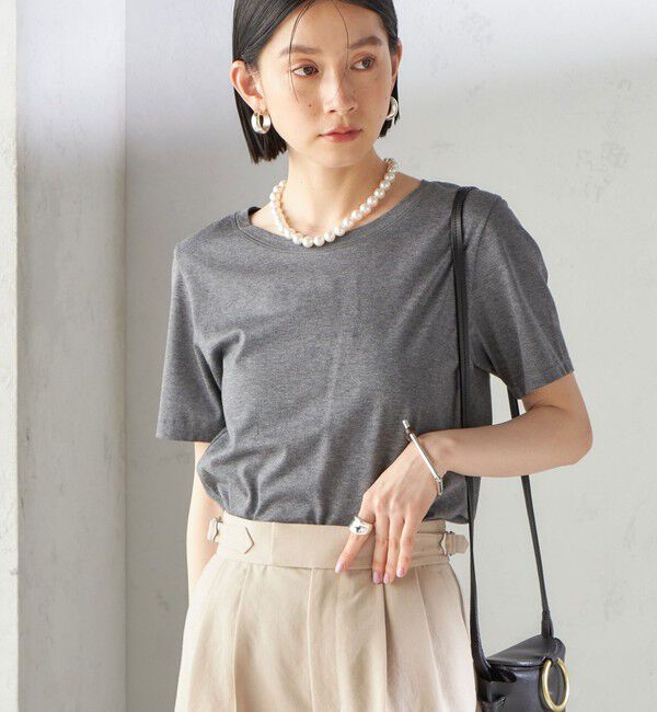 SHIPS for women「ギザコットン ベーシック TEE」|Tシャツ・カットソー|ダークグレー