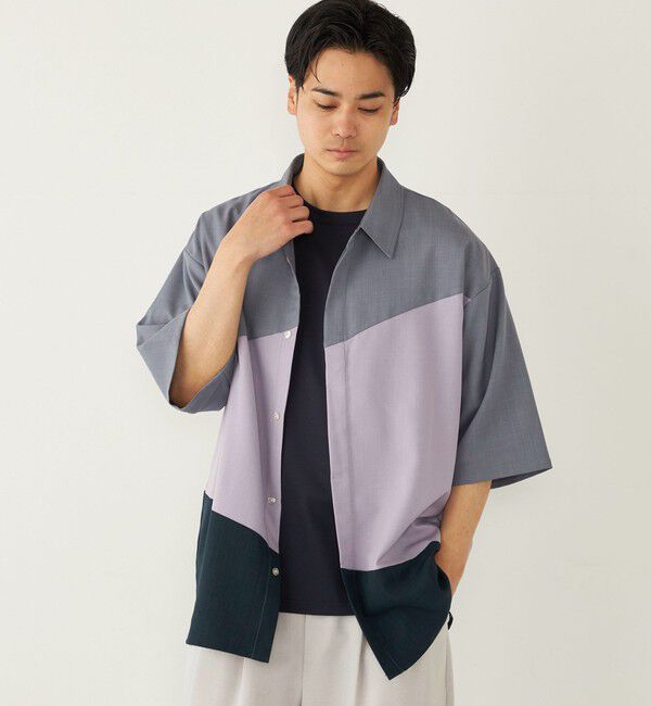 SHIPS Colors 「SHIPS Colors:〈洗濯機可能〉比翼 ブロッキング シャツ」|シャツ・ブラウス|