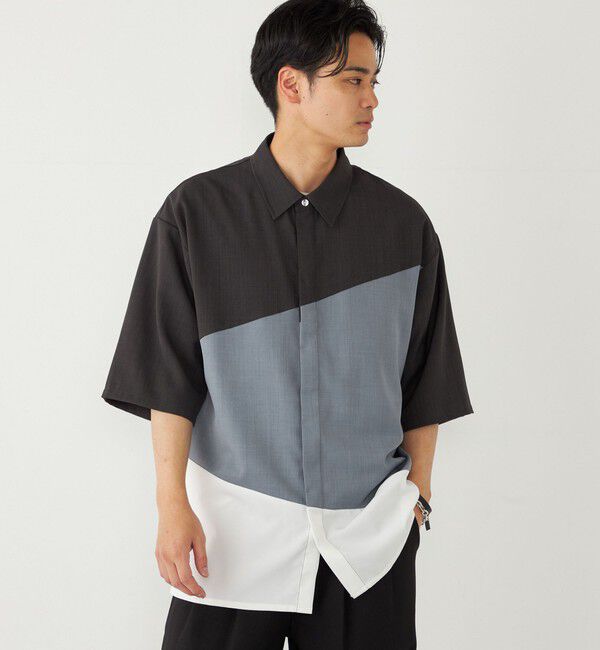 SHIPS Colors 「SHIPS Colors:〈洗濯機可能〉比翼 ブロッキング シャツ」|シャツ・ブラウス|