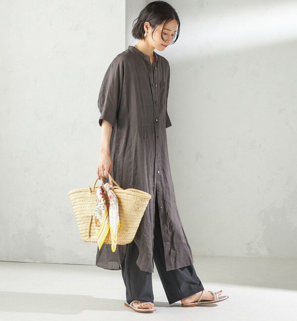 SHIPS for women「〈手洗い可能〉ラミー 4 スタンドカラー シャツ ワンピース」|ワンピース|