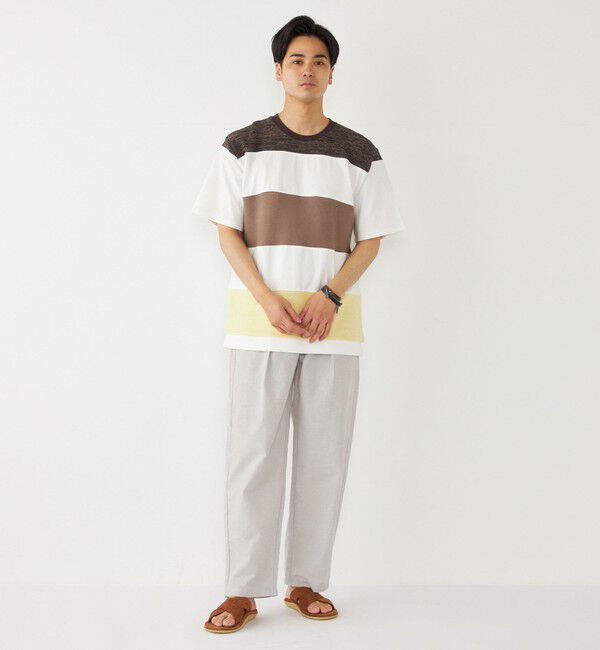 SHIPS Colors 「SHIPS Colors:〈洗濯機可能〉ニット 切替 ボーダー Tシャツ」|Tシャツ・カットソー|