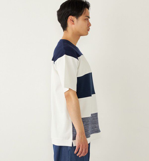 SHIPS Colors 「SHIPS Colors:〈洗濯機可能〉ニット 切替 ボーダー Tシャツ」|Tシャツ・カットソー|
