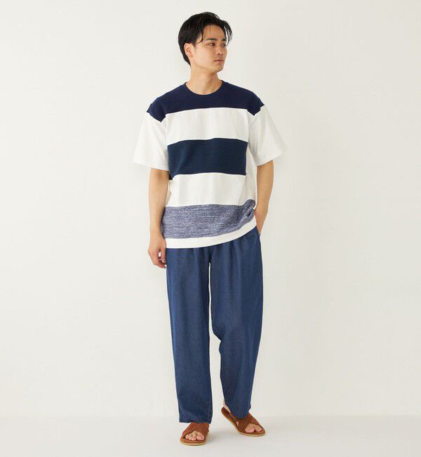 SHIPS Colors 「SHIPS Colors:〈洗濯機可能〉ニット 切替 ボーダー Tシャツ」|Tシャツ・カットソー|