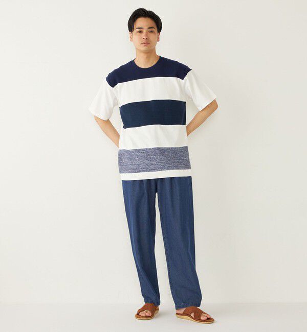 SHIPS Colors 「SHIPS Colors:〈洗濯機可能〉ニット 切替 ボーダー Tシャツ」|Tシャツ・カットソー|