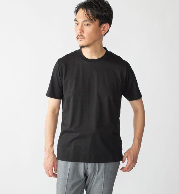 SHIPS「SHIPS: プラチナム フェイス コットン ショートスリーブ Tシャツ」|Tシャツ・カットソー|ブラック