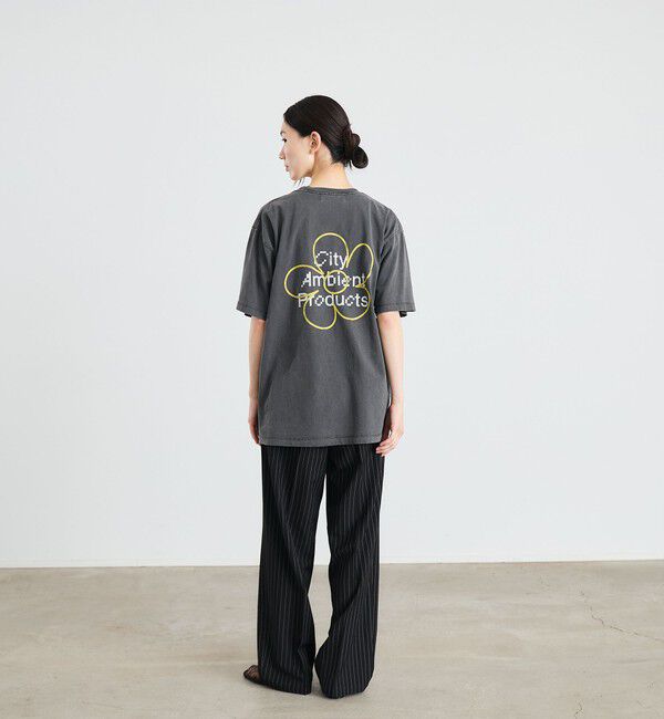 SHIPS「City Ambient Products: フラワー プリント フェード ピグメント Tシャツ」|Tシャツ・カットソー|