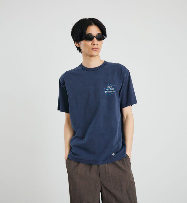 SHIPS「City Ambient Products: フラワー プリント フェード ピグメント Tシャツ」|Tシャツ・カットソー|