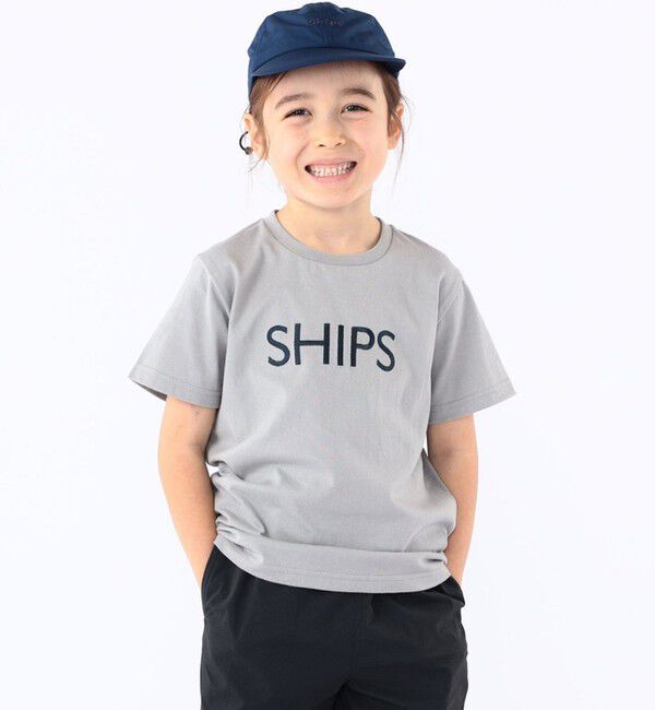 SHIPS KIDS「SHIPS KIDS:100～130cm / SHIPS ロゴ TEE」|Tシャツ・カットソー|ライトグレー