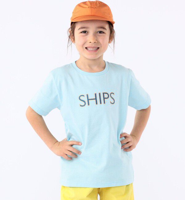 SHIPS KIDS「SHIPS KIDS:100～130cm / SHIPS ロゴ TEE」|Tシャツ・カットソー|ライトブルー
