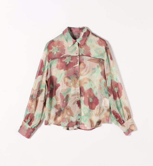 quaranciel「quaranciel:〈洗濯機可能〉シアー フラワー プリント シャツ ブラウス」|シャツ・ブラウス|