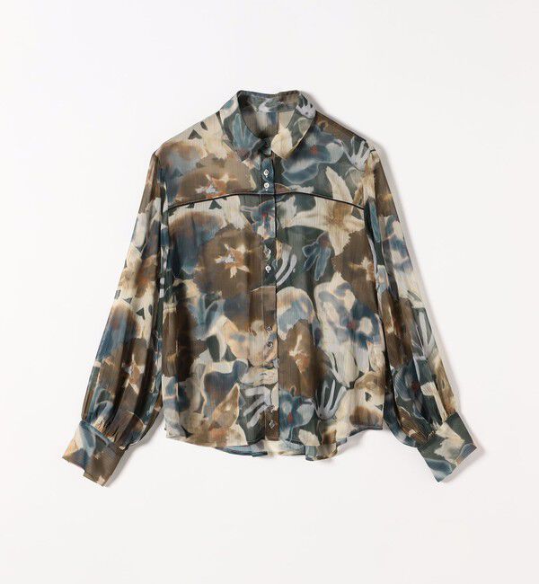 quaranciel「quaranciel:〈洗濯機可能〉シアー フラワー プリント シャツ ブラウス」|シャツ・ブラウス|