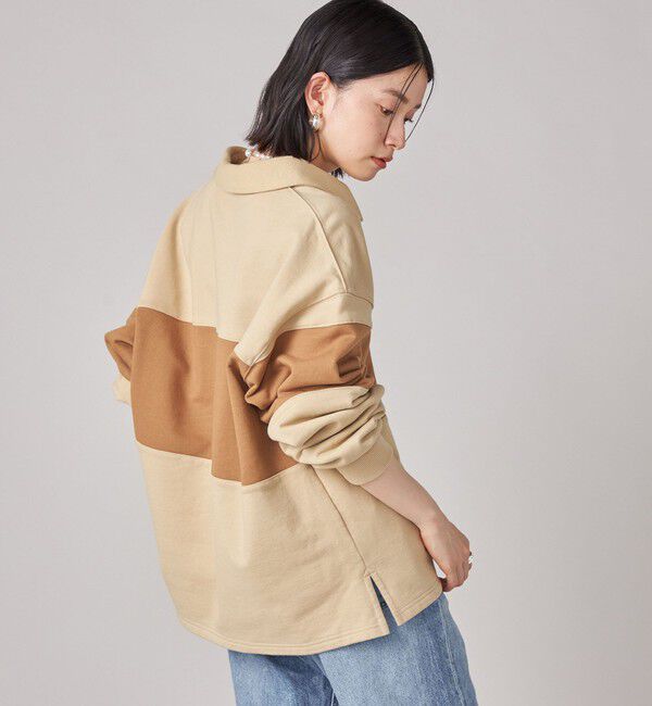 SHIPS for women「SHIPS NINE CASE:配色 スキッパー プルオーバー」|Tシャツ・カットソー|