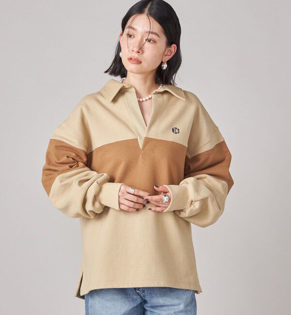 SHIPS for women「SHIPS NINE CASE:配色 スキッパー プルオーバー」|Tシャツ・カットソー|