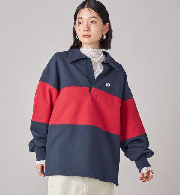 SHIPS for women「SHIPS NINE CASE:配色 スキッパー プルオーバー」|Tシャツ・カットソー|