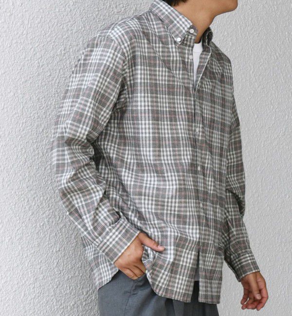 SHIPS any「SHIPS any:〈洗濯機可能〉ブラッシュド トラッド チェック ボタンダウン シャツ◇」|シャツ・ブラウス|ホワイト