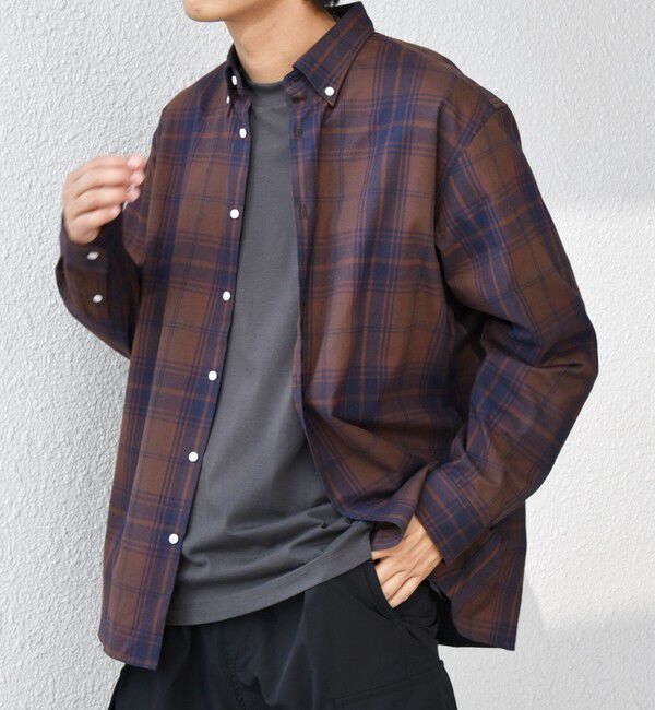 SHIPS any「SHIPS any:〈洗濯機可能〉ブラッシュド トラッド チェック ボタンダウン シャツ◇」|シャツ・ブラウス|