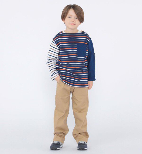 SHIPS KIDS「SHIPS KIDS:100～130cm/クレイジー ボーダー ロングスリーブ Tシャツ」|Tシャツ・カットソー|