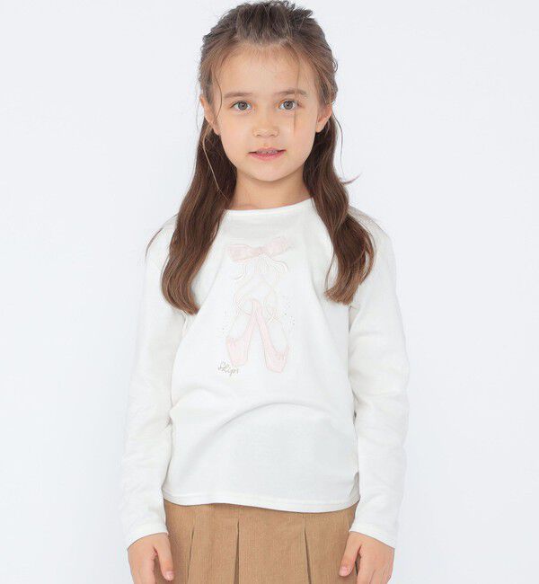 SHIPS KIDS「SHIPS KIDS:100～130cm / バレエシューズ デザイン 長袖 Tシャツ」|Tシャツ・カットソー|