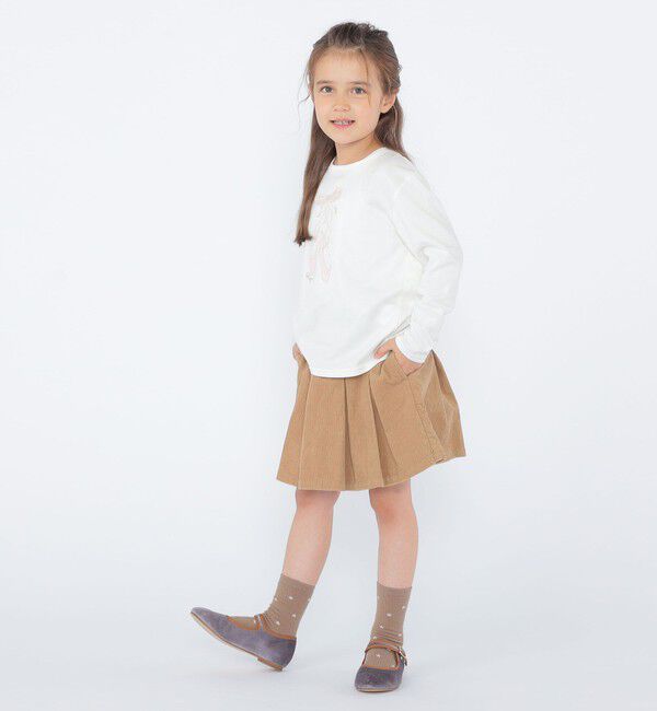 SHIPS KIDS「SHIPS KIDS:100～130cm / バレエシューズ デザイン 長袖 Tシャツ」|Tシャツ・カットソー|