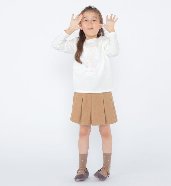 SHIPS KIDS「SHIPS KIDS:100～130cm / バレエシューズ デザイン 長袖 Tシャツ」|Tシャツ・カットソー|