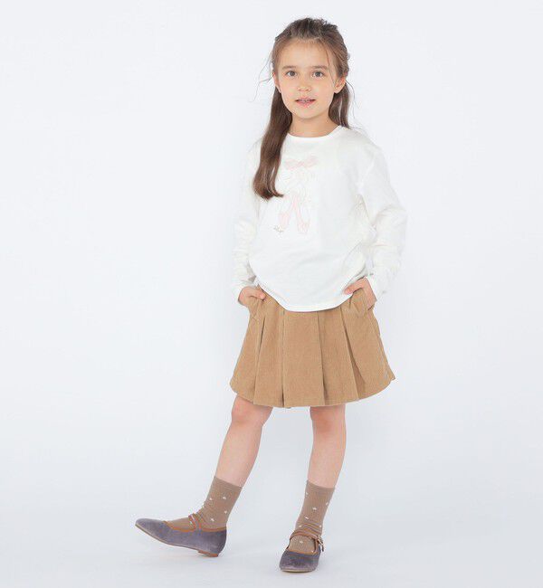 SHIPS KIDS「SHIPS KIDS:100～130cm / バレエシューズ デザイン 長袖 Tシャツ」|Tシャツ・カットソー|