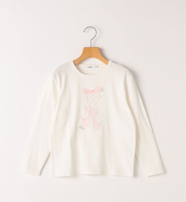 SHIPS KIDS「SHIPS KIDS:100～130cm / バレエシューズ デザイン 長袖 Tシャツ」|Tシャツ・カットソー|
