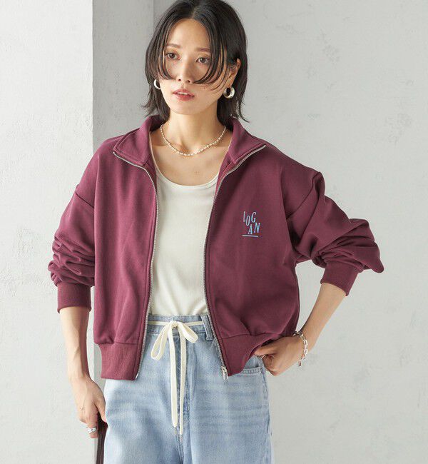 SHIPS for women「【SHIPS別注】LOGAN KNITTING MILLS:プリント ジップ プルオーバー」|スウェット・ジャージ|