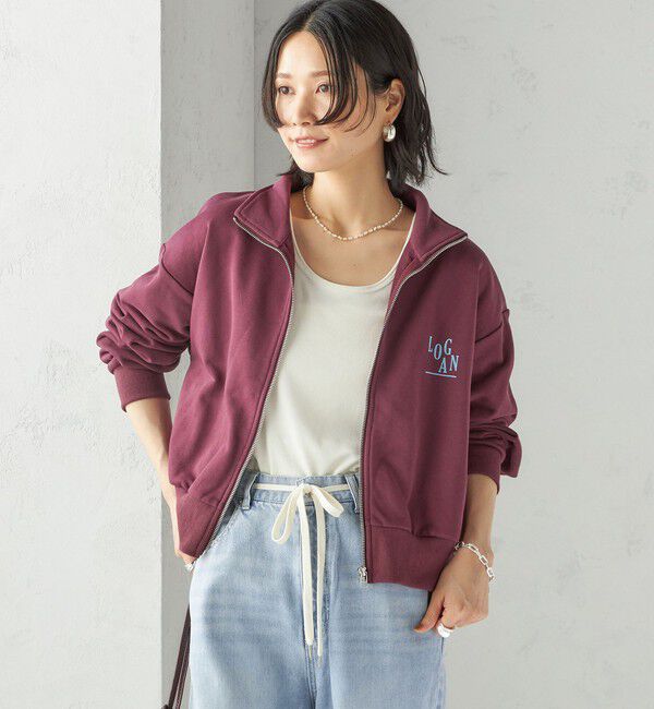 SHIPS for women「【SHIPS別注】LOGAN KNITTING MILLS:プリント ジップ プルオーバー」|スウェット・ジャージ|