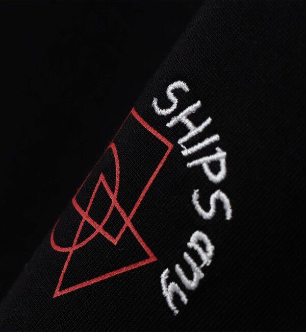 SHIPS any「SHIPS any: オーガニック コットン ワンポイント ロゴ プリント&times;刺繍 スピンドル Tシャツ(ロンT)◇」|Tシャツ・カットソー|